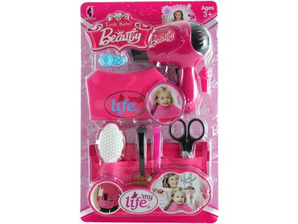 Kadeřnický dětský set fén s nůžkami a kapsářem na baterie