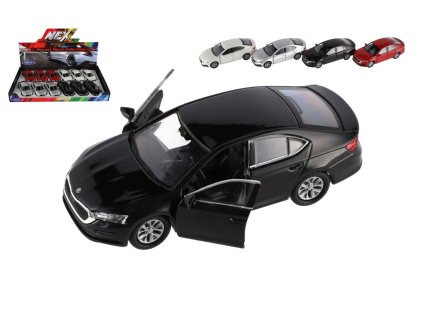 Auto Welly Škoda Octavia (new generation) kov/plast 12cm 4 barvy na zpětné natažení 12ks v boxu
