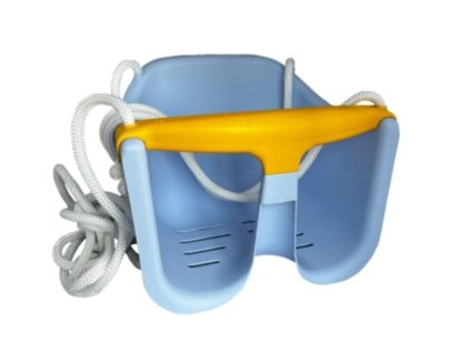 Houpačka Baby modrá plast 33x24x28cm nosnost 25kg v síťce 12m+