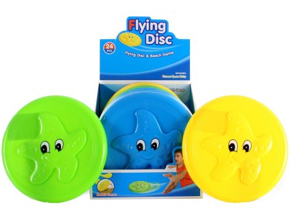 Talíř létající 23cm disk házecí frisbee hvězda 3 barvy plast