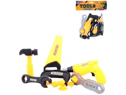 Nářadí dětské pracovní nástroje set 8ks s vrtačkou 2 barvy plast