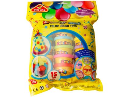 Modelína barevná velká kreativní párty sada 15 kelímků v sáčku