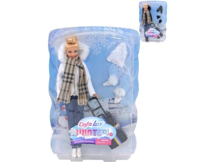 Panenka Defa Lucy zimní obleček set s čepicí a rukavicemi 2 barvy