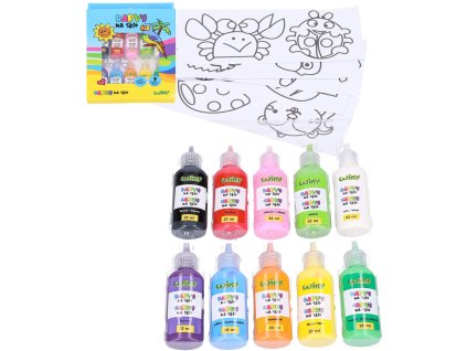 Barvy na sklo set 9x 22ml + černá kontura se šablonami