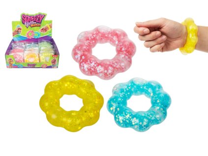 Náramek antistresový mačkací sliz 8cm 6 barev v sáčku 24ks v boxu