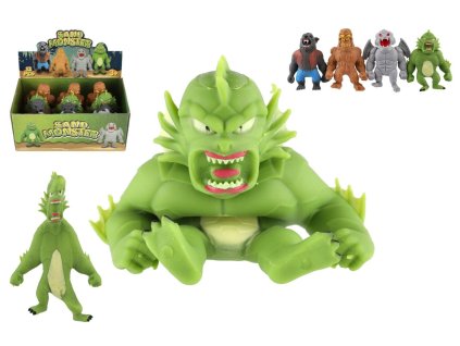 Příšera antistresová natahovací plněná pískem 270g silikon 15cm 4 druhy v sáčku 12ks v boxu