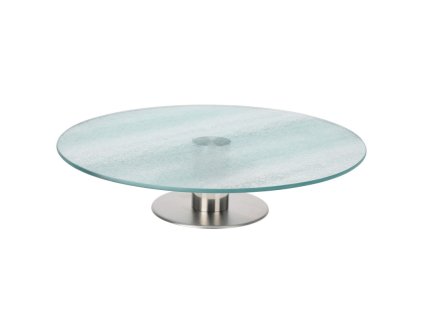 EXCELLENT HOUSEWARE Podnos na dort servírovací sklo mléčné 30 cm KO-101001040
