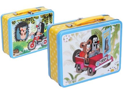 KRTEK (Krteček) Kufřík dětský plechový modrý 19,5x7,5x16,5cm