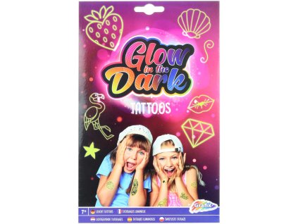 GRAFIX Tetování dívčí 23ks dětské tetovačky svítí ve tmě fosforeskuje