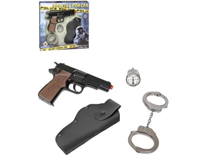 Policejní kovová sada specální jednotky s pistolí kapslovkou na 8 ran