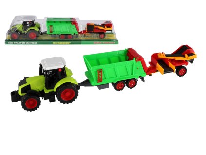 Traktor s vlekem s pásem plast 56cm na setrvačník v blistru
