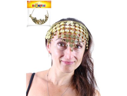 KARNEVAL Čelenka orientální s penízky *KARNEVALOVÝ DOPLNĚK*
