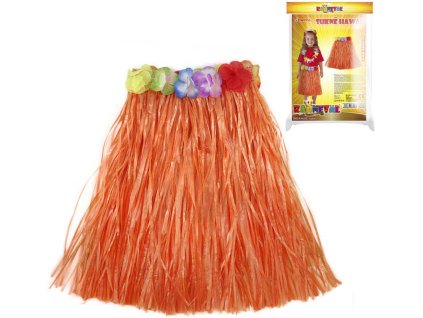 KARNEVAL Sukně Hawaii 45cm oranžová (104-150cm) 3-10 let KOSTÝM