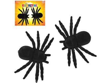 Pavouk černý 11cm halloween dekorace set 2ks na kartě