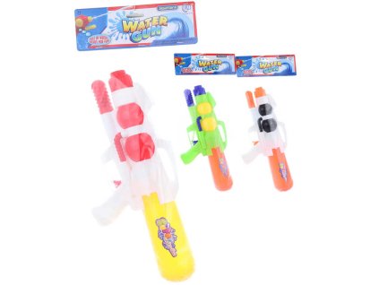 Pistole vodní 35cm se zásobníkem na vodu 3 barvy plast v sáčku