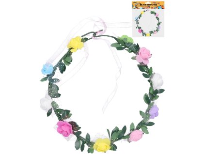 KARNEVAL Čelenka květinová růže *KARNEVALOVÝ DOPLNĚK*