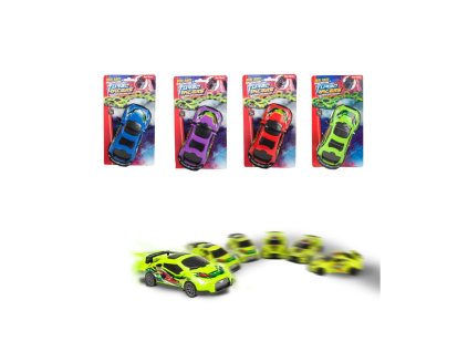 Auto závodní driftovací plast 17cm na setrvačník 4 barvy na kartě