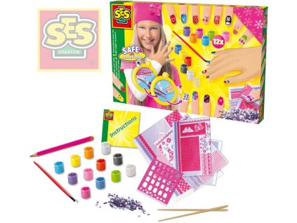 Kreativní holčičí set s laky a kamínky ozdob si své nehty SES 14975
