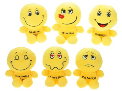 PLYŠ Smajlík 12 cm sedící 6 druhů PLYŠOVÉ HRAČKY