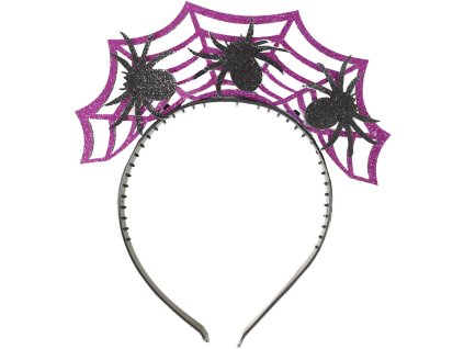 KARNEVAL Čelenka Halloween s pavouky *KARNEVALOVÝ DOPLNĚK*
