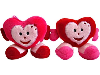 PLYŠ Srdce smíšek s nožičkama  VALENTÝN 15cm 2 barvy *PLYŠOVÉ HRAČKY*