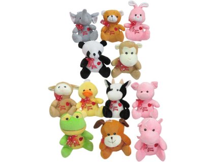 PLYŠ Zvířátko se srdíčkem 20cm s mašličkou 12 druhů *PLYŠOVÉ HRAČKY*