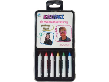Tužky barevné perleťové na malování na obličej set 6 barev