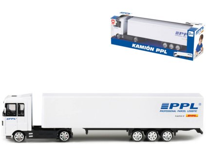 Auto kamion PPL Přeprava zásilek tahač kovový s návěsem volný chod