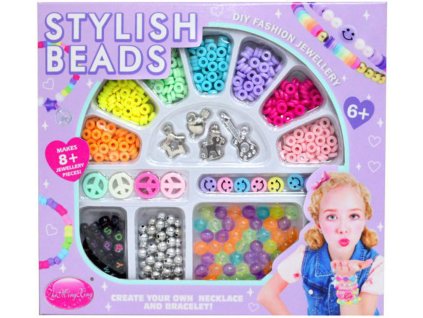 Korálky navlékací s přívěsky kreativní set výroba dětské fashion bižuterie