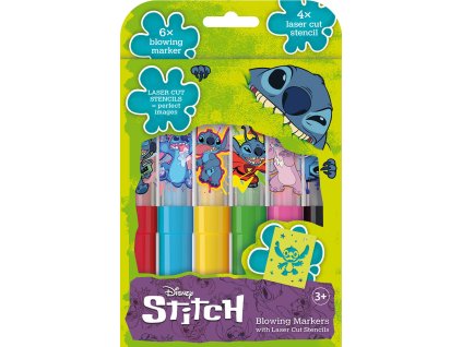 JIRI MODELS Fixy foukací 6ks Lilo & Stitch set se 4 šablonami