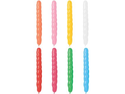 GEMAR Balónek party dlouhý spirála pastelové barvy 8/25cm housenka 8 barev AS1