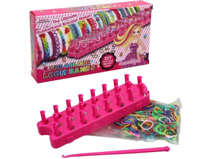 UDĚLEJ SI NÁRAMEK Gumičky barevné LOOM BANDS + tkalcovský stav