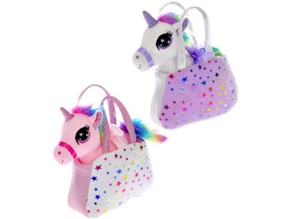 PLYŠ Jednorožec 20cm v kabelce duhová hříva *PLYŠOVÉ HRAČKY*