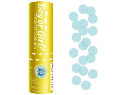 GODAN Konfety vysřelovací modré kolečka kluk nebo holka? konfetový kanon