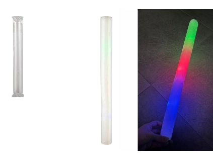 Trubice svítící pěna 47cm na baterie se světlem v sáčku