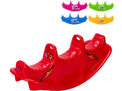 Houpačka zvířátko baby houpadlo na zem se samolepkami oboustranná 5 barev