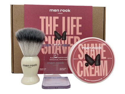 men rock london men rock shaving gift set black pomegranate shave cream 100 ml vegan 14884671205228