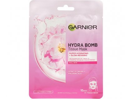 Garnier Sakura Skin Naturals Hydra Bomb hydratační textilní maska na projasnění pleti 1 ks
