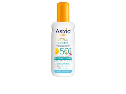 astrid detske mleko na opalovani ve spreji sensitive spf 50 sun 150 ml 14948429112243