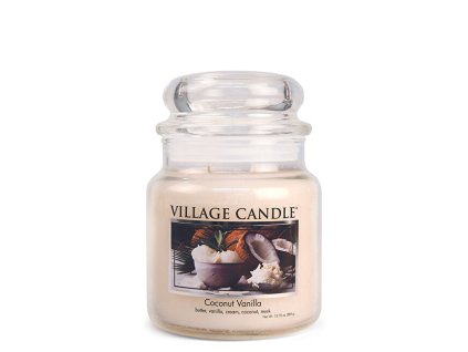 village candle village candle vonna svicka ve skle coconut vanilla kokos a vanilka stredni 14822187082633