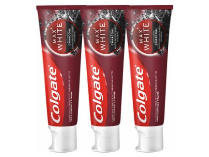 colgate belici zubni pasta s aktivnim uhlim max white charcoal trio 3 x 75 ml 14922760113946