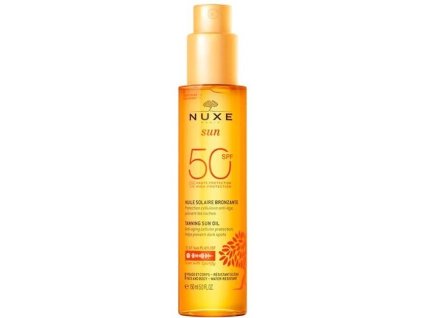 nuxe bronzujici olej na opalovani pro oblicej a telo spf 50 sun tanning oil for face and 14950984130151