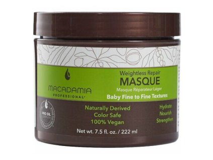 macadamia obnovujici maska pro vsechny typy vlasu weightless repair masque 14729002170504