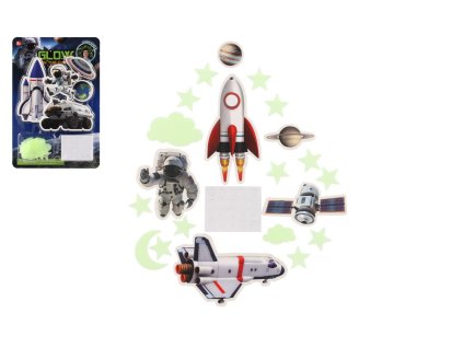 Vesmír na zeď/strop svítící ve tmě papír/plast 2 druhy na kartě