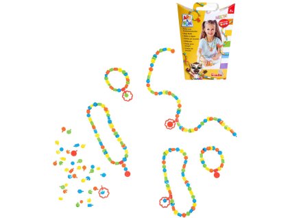 SIMBA Korálky barevné neonové nacvakávací s přívěšky set 250ks