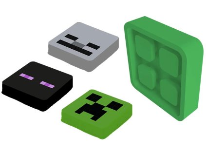 PIXIE CREW & MINECRAFT Odznáček reflexní + 3 multipixely silikon