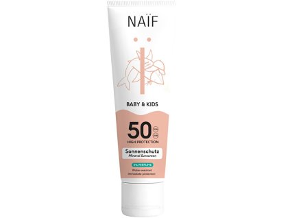 naif ochranny krem na opalovani pro deti a miminka bez parfemace spf 50 baby kids mineral 14960583122834