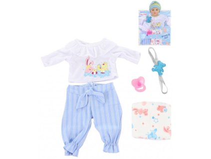 Oblečení na ramínku pro panenku miminko set s dudlíkem a plínou