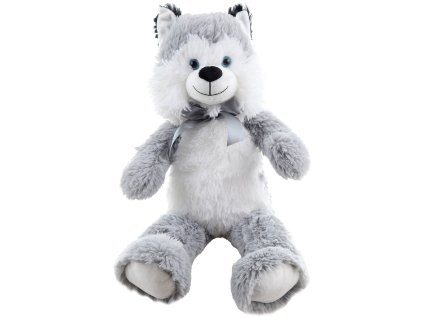 PLYŠ Pes Husky 55cm s mašlí *PLYŠOVÉ HRAČKY*