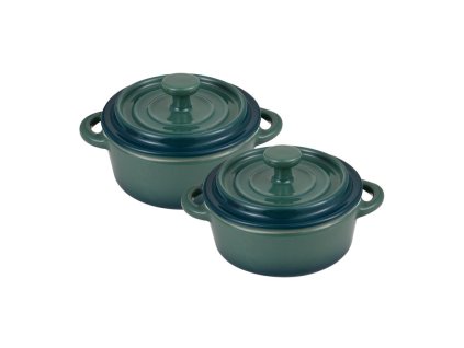 BERGNER Zapékací miska s poklicí kamenina EXCALIBUR sada 2 ks zelená BG-13366-GR
